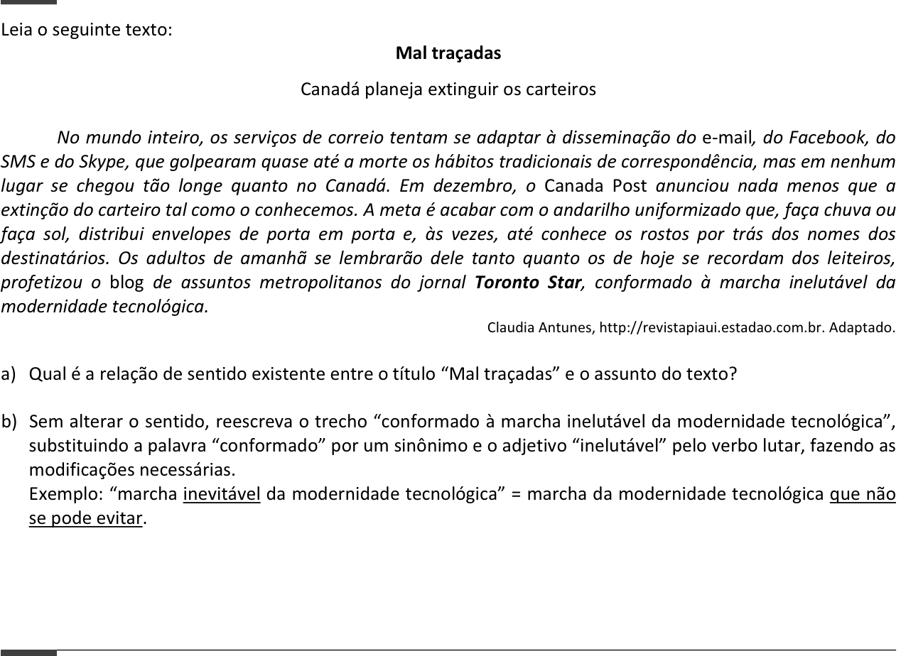 Questão 3 no caderno  da 2ª fase da FUVEST 2015