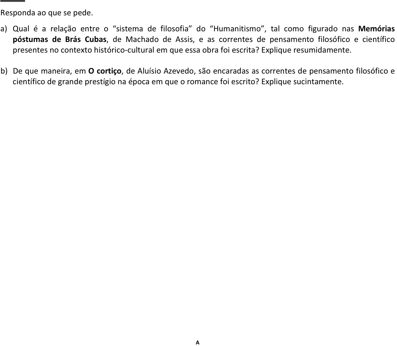 Questão 8 no caderno  da 2ª fase da FUVEST 2015