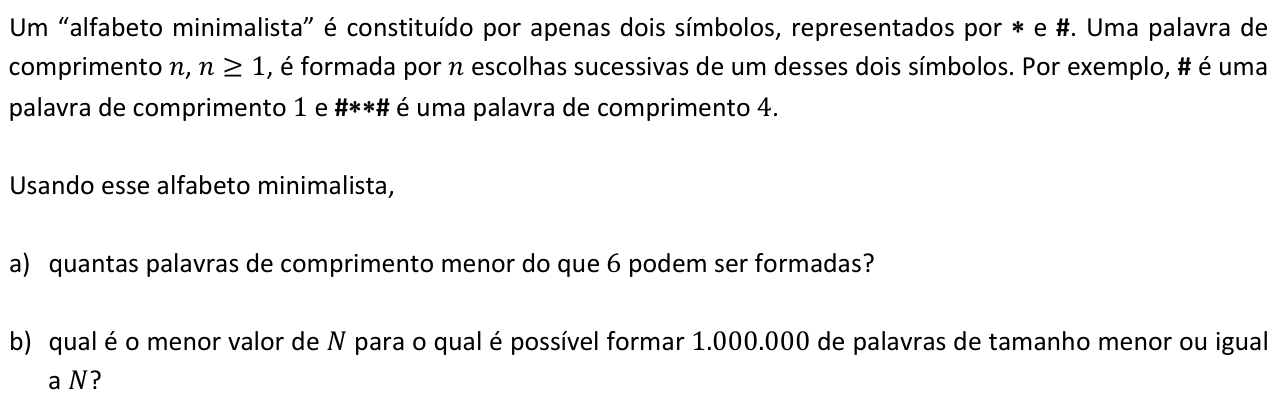 Questão M06 no caderno  da 2ª fase da FUVEST 2015