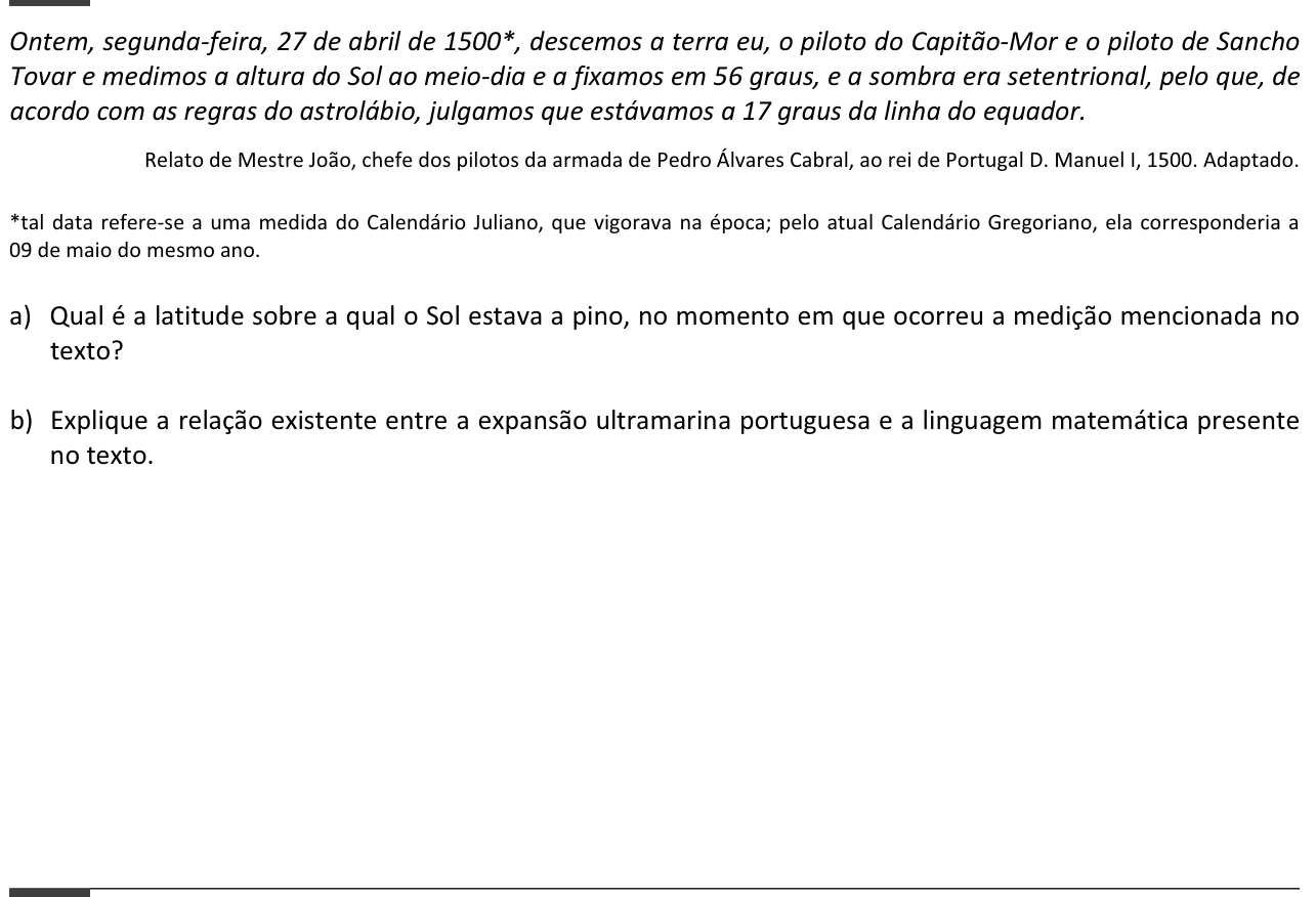Questão 7 no caderno  da 2ª fase da FUVEST 2014