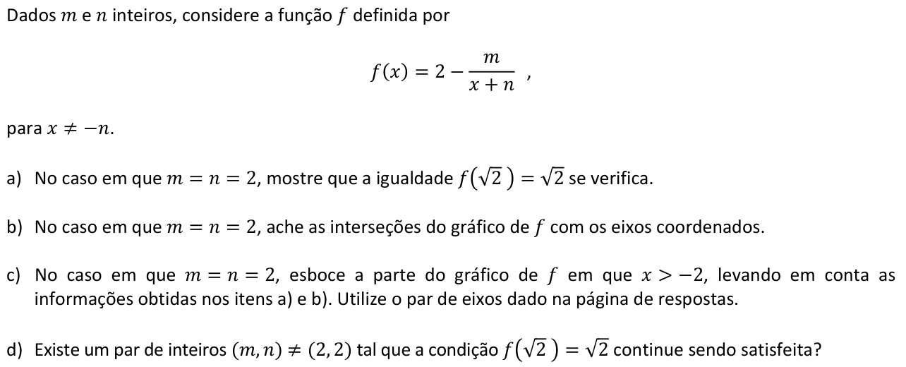 Questão M01 no caderno  da 2ª fase da FUVEST 2014