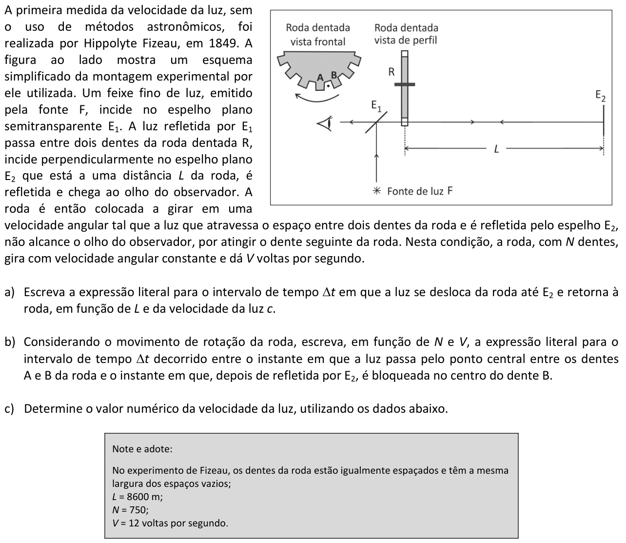 Questão F04 no caderno  da 2ª fase da FUVEST 2014