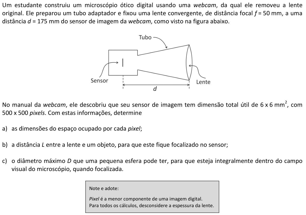 Questão F06 no caderno  da 2ª fase da FUVEST 2014