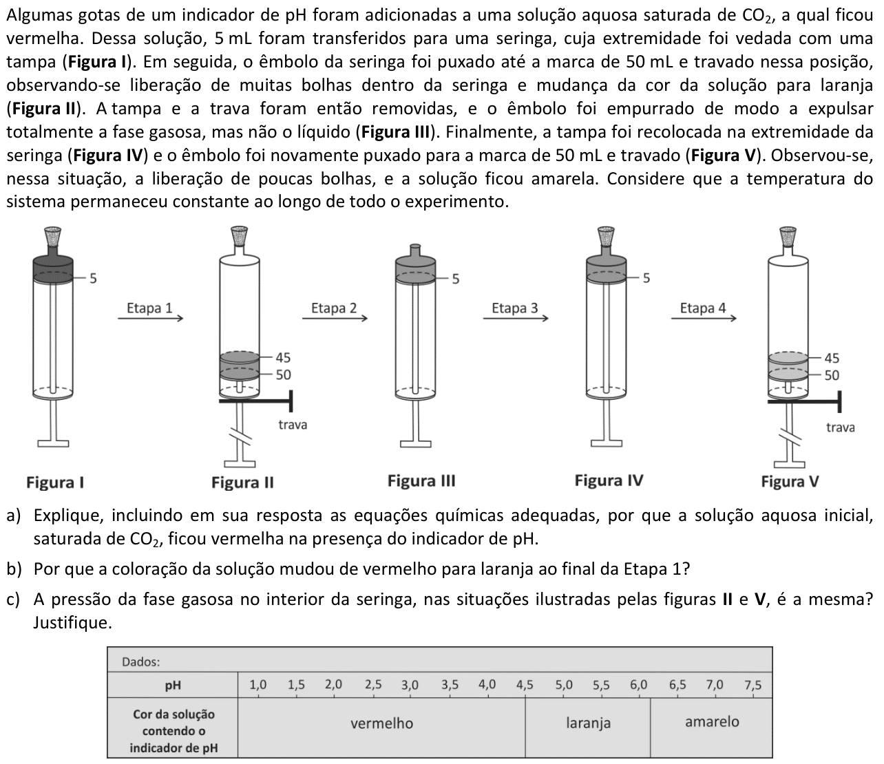Questão Q05 no caderno  da 2ª fase da FUVEST 2014