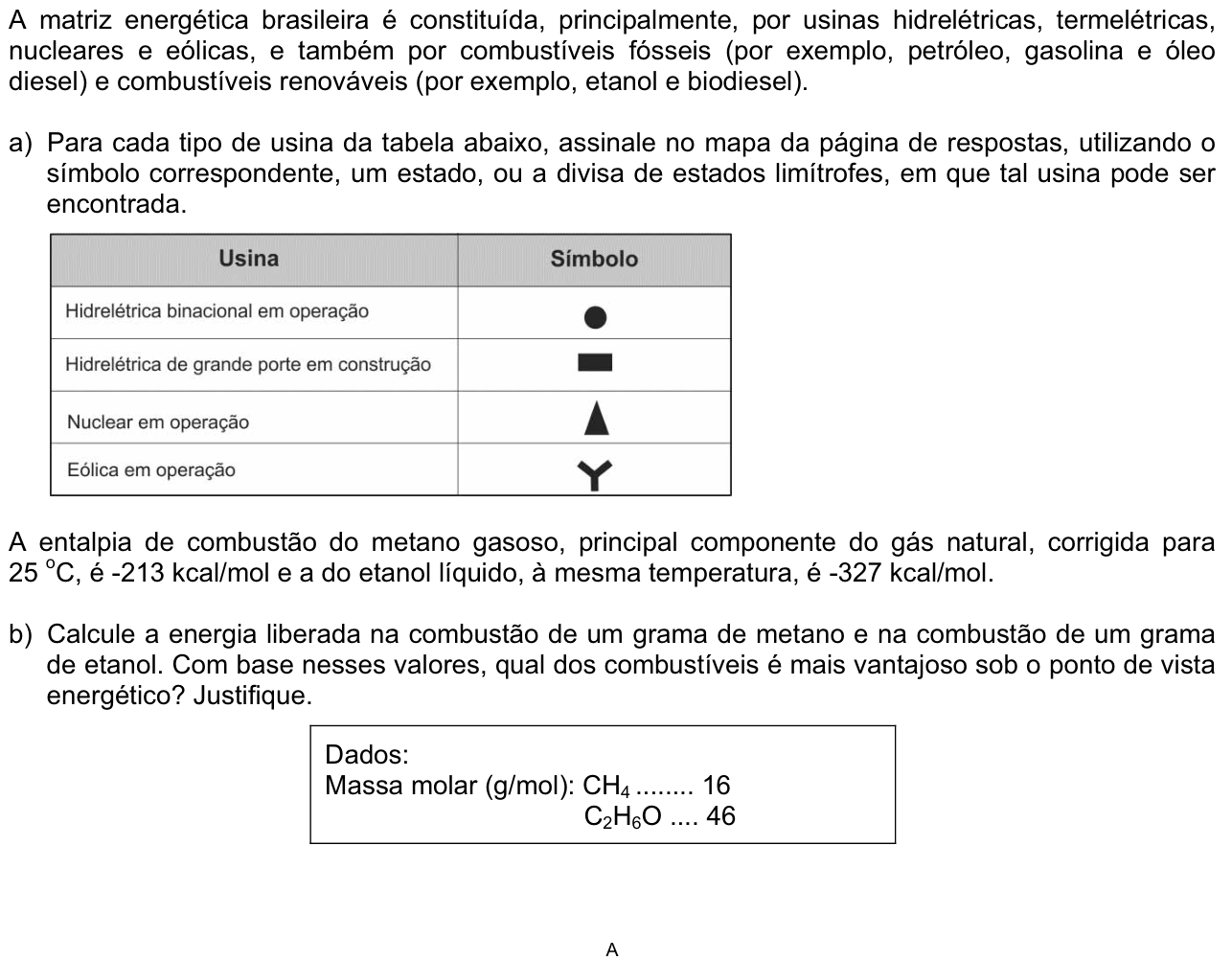 Questão 12 no caderno  da 2ª fase da FUVEST 2013