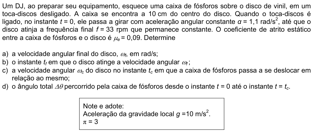 Questão F03 no caderno  da 2ª fase da FUVEST 2013