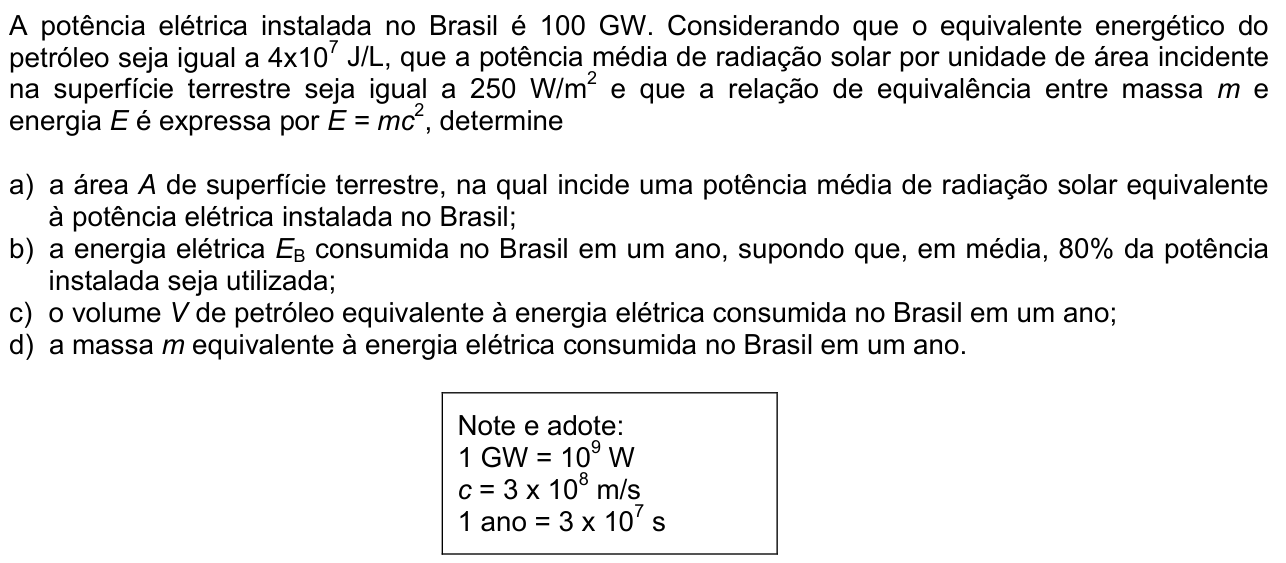Questão F06 no caderno  da 2ª fase da FUVEST 2013