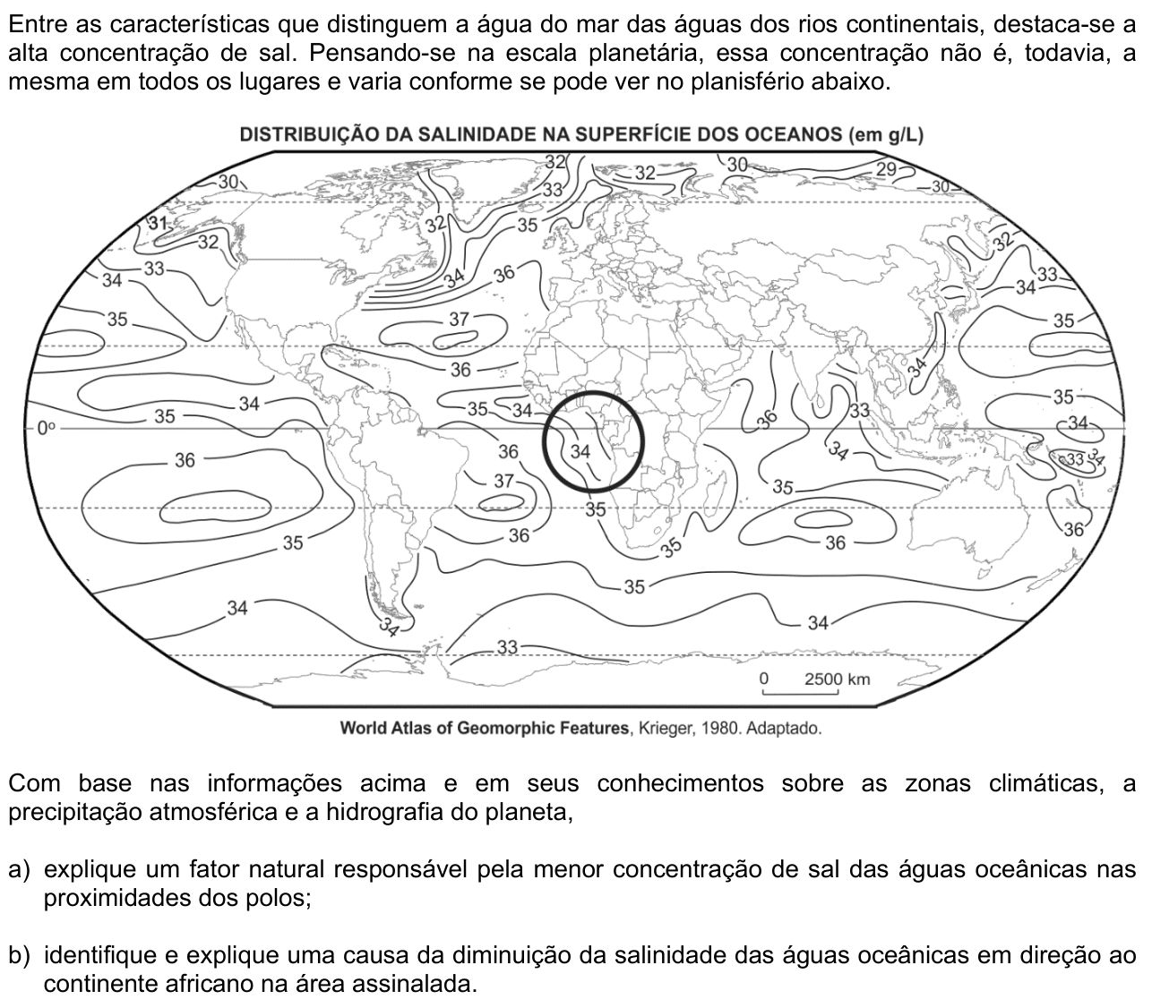Questão G06 no caderno  da 2ª fase da FUVEST 2013
