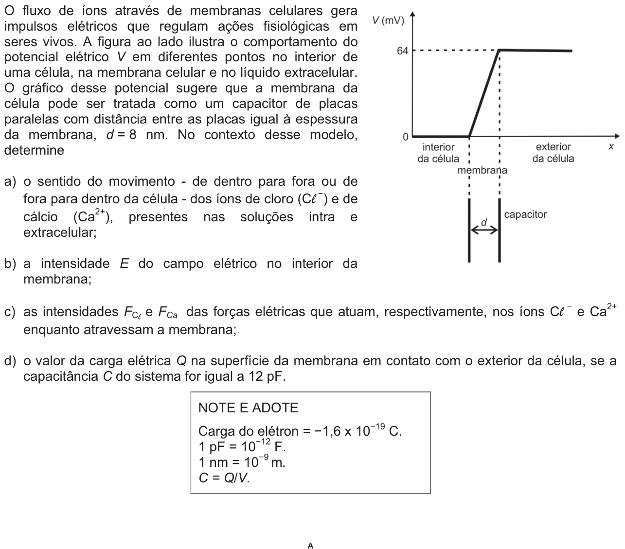 Questão 12 no caderno  da 2ª fase da FUVEST 2012