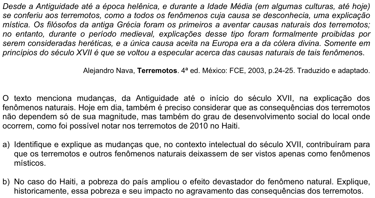 Questão 9 no caderno  da 2ª fase da FUVEST 2011