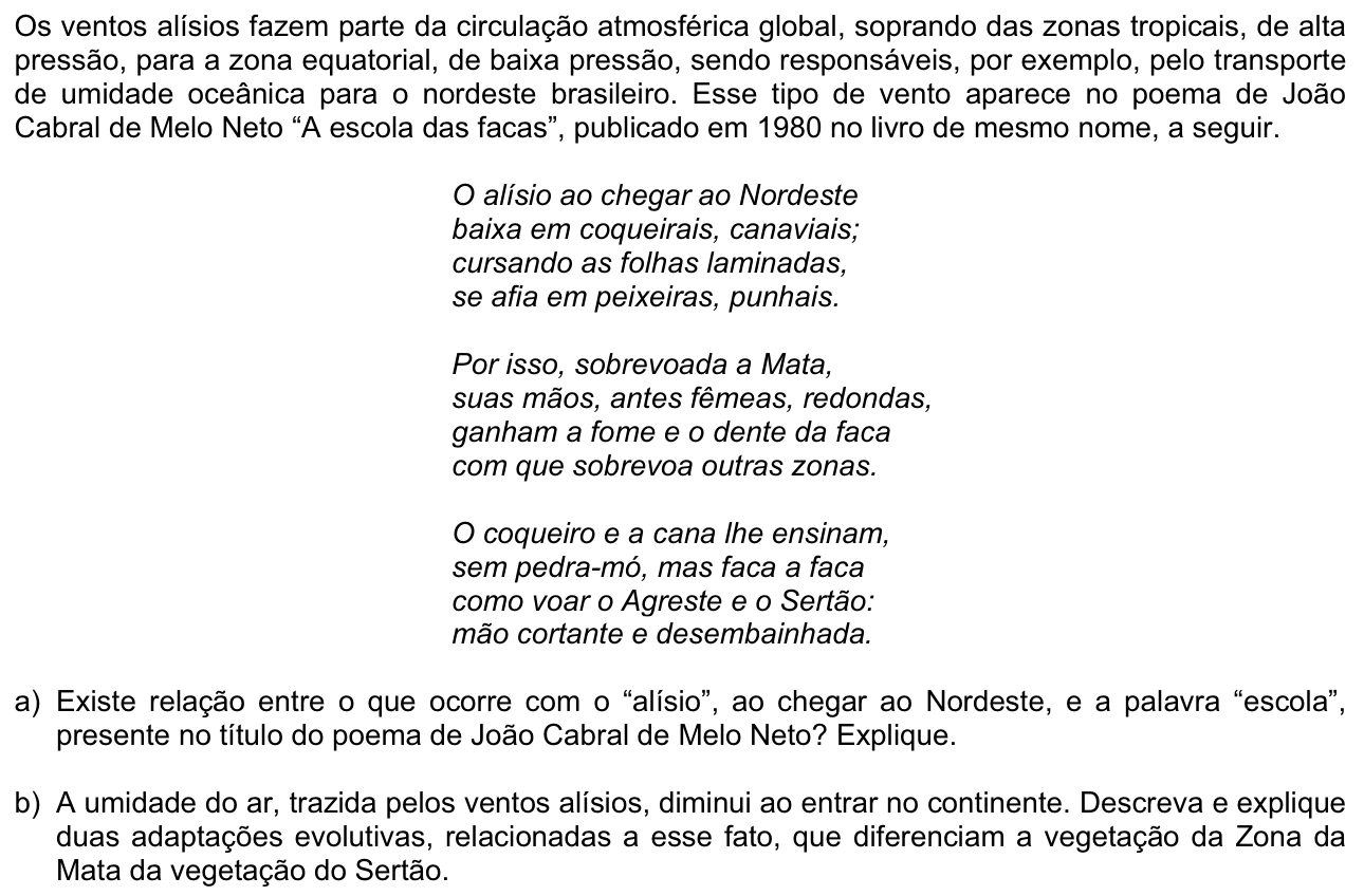 Questão 15 no caderno  da 2ª fase da FUVEST 2011