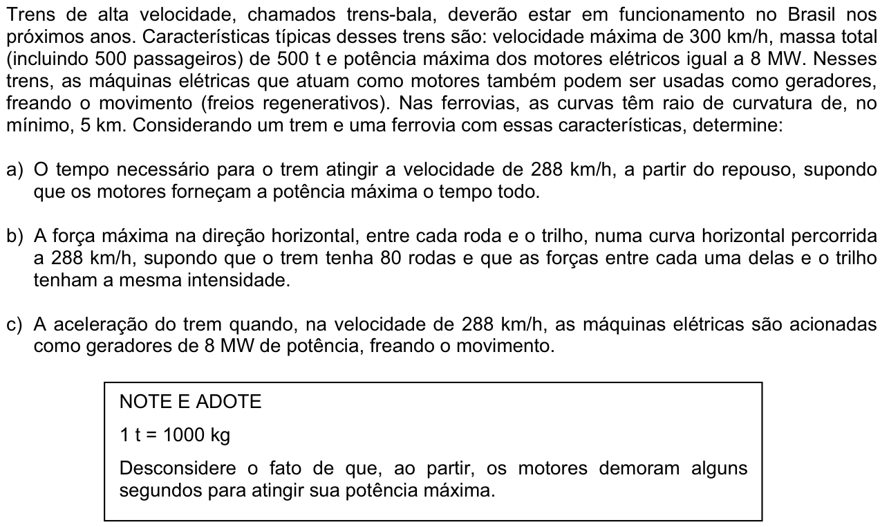 Questão F03 no caderno  da 2ª fase da FUVEST 2011