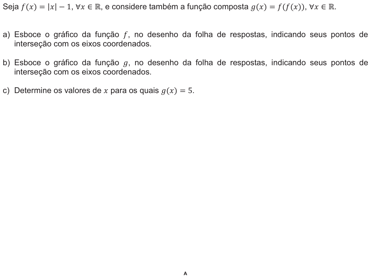 Questão 2 no caderno  da 2ª fase da FUVEST 2010