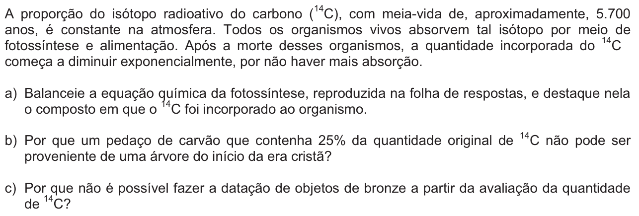 Questão 19 no caderno  da 2ª fase da FUVEST 2010