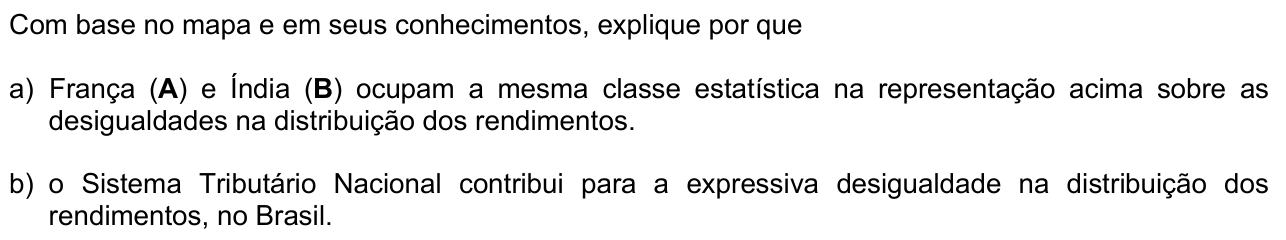Questão G05 no caderno  da 2ª fase da FUVEST 2010