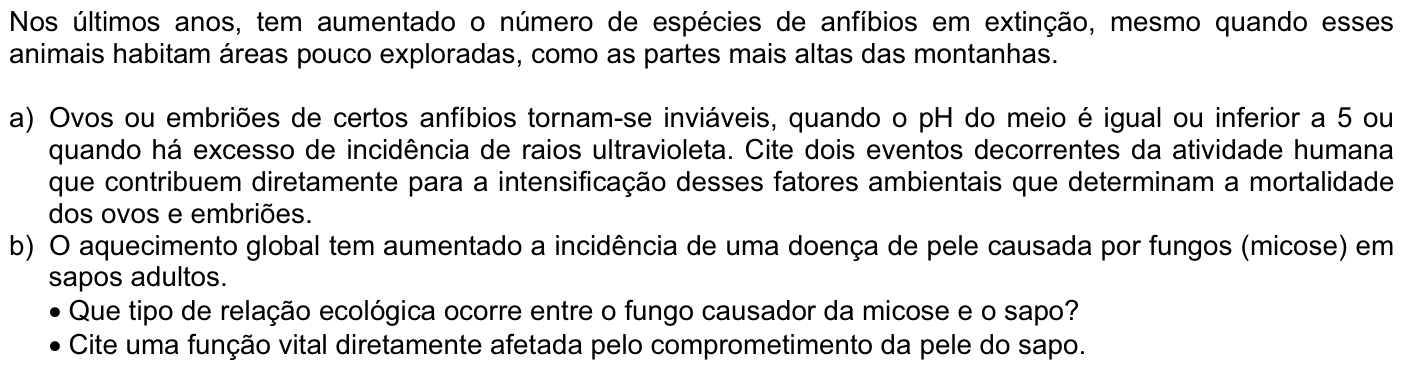 Questão B03 no caderno Biologia da 2ª fase da FUVEST 2009