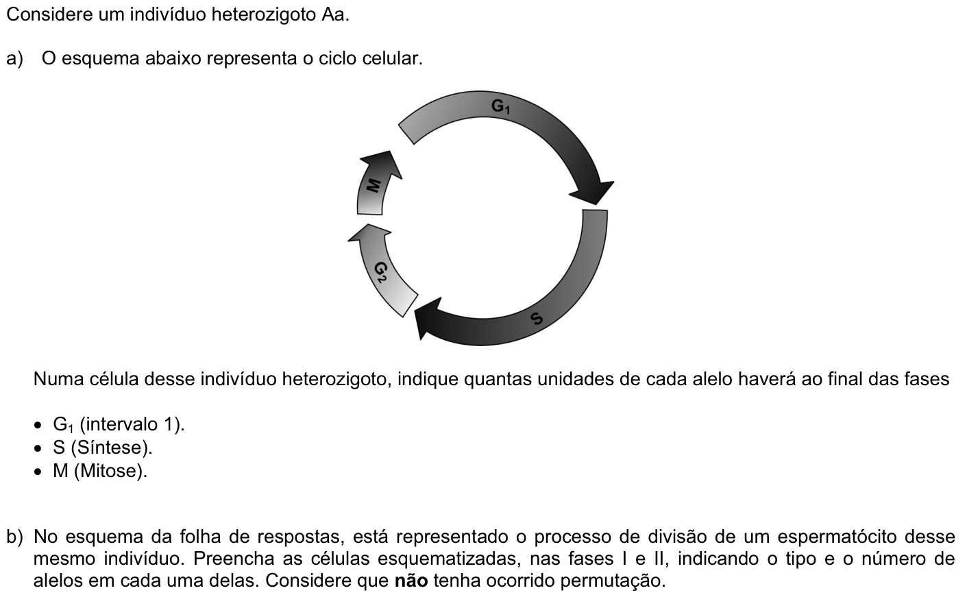 Questão B10 no caderno Biologia da 2ª fase da FUVEST 2009