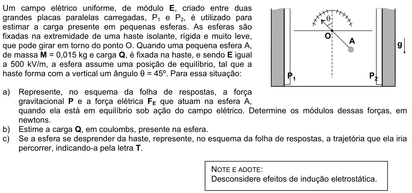Questão F07 no caderno Física da 2ª fase da FUVEST 2009
