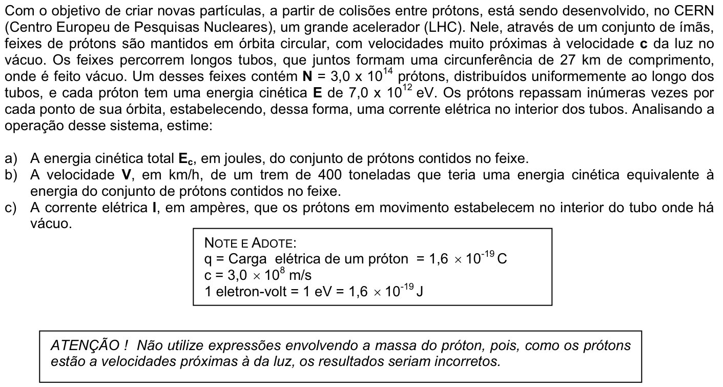 Questão F08 no caderno Física da 2ª fase da FUVEST 2009