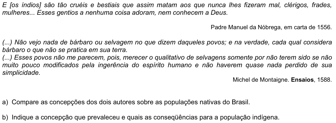 Questão H04 no caderno História da 2ª fase da FUVEST 2009