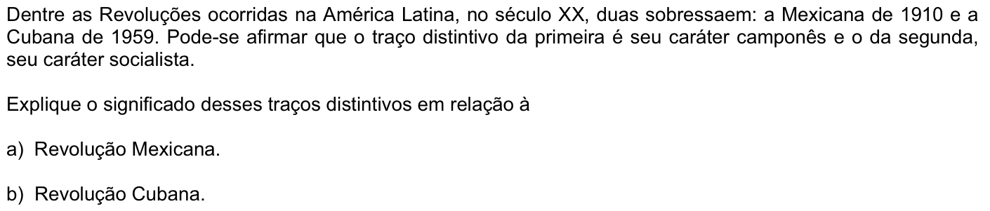 Questão H08 no caderno História da 2ª fase da FUVEST 2009