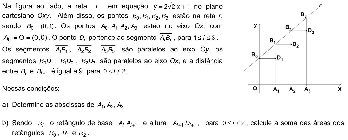 Questão M01 no caderno Matemática da 2ª fase da FUVEST 2009