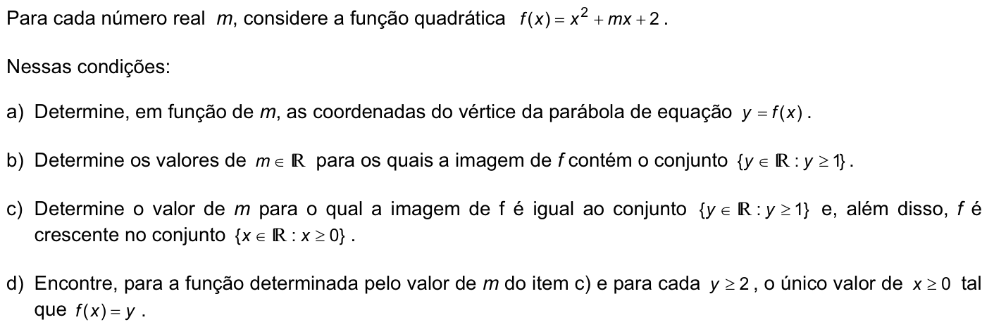 Questão M08 no caderno Matemática da 2ª fase da FUVEST 2009