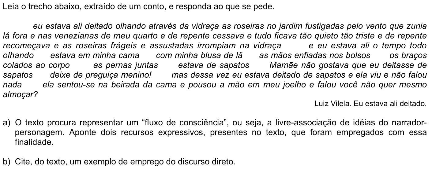 Questão P06 no caderno Português da 2ª fase da FUVEST 2009
