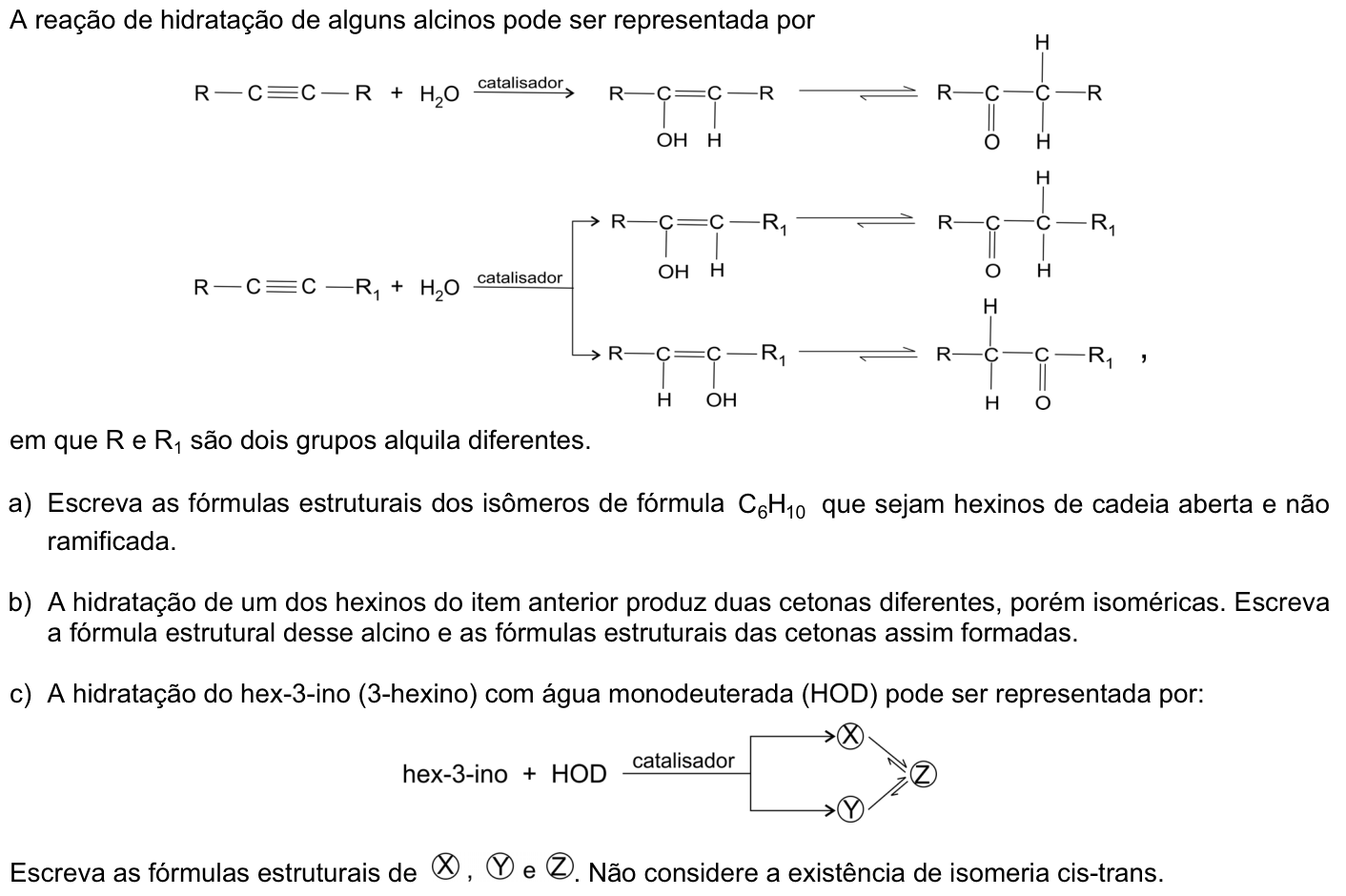 Questão Q06 no caderno Química da 2ª fase da FUVEST 2009