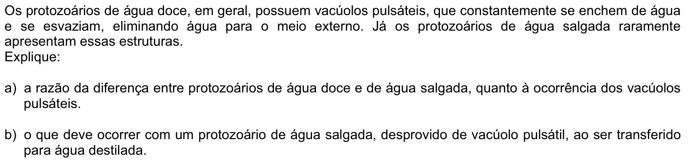 Questão B06 no caderno Biologia da 2ª fase da FUVEST 2008