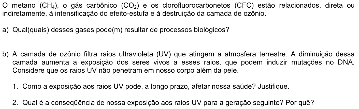 Questão B10 no caderno Biologia da 2ª fase da FUVEST 2008