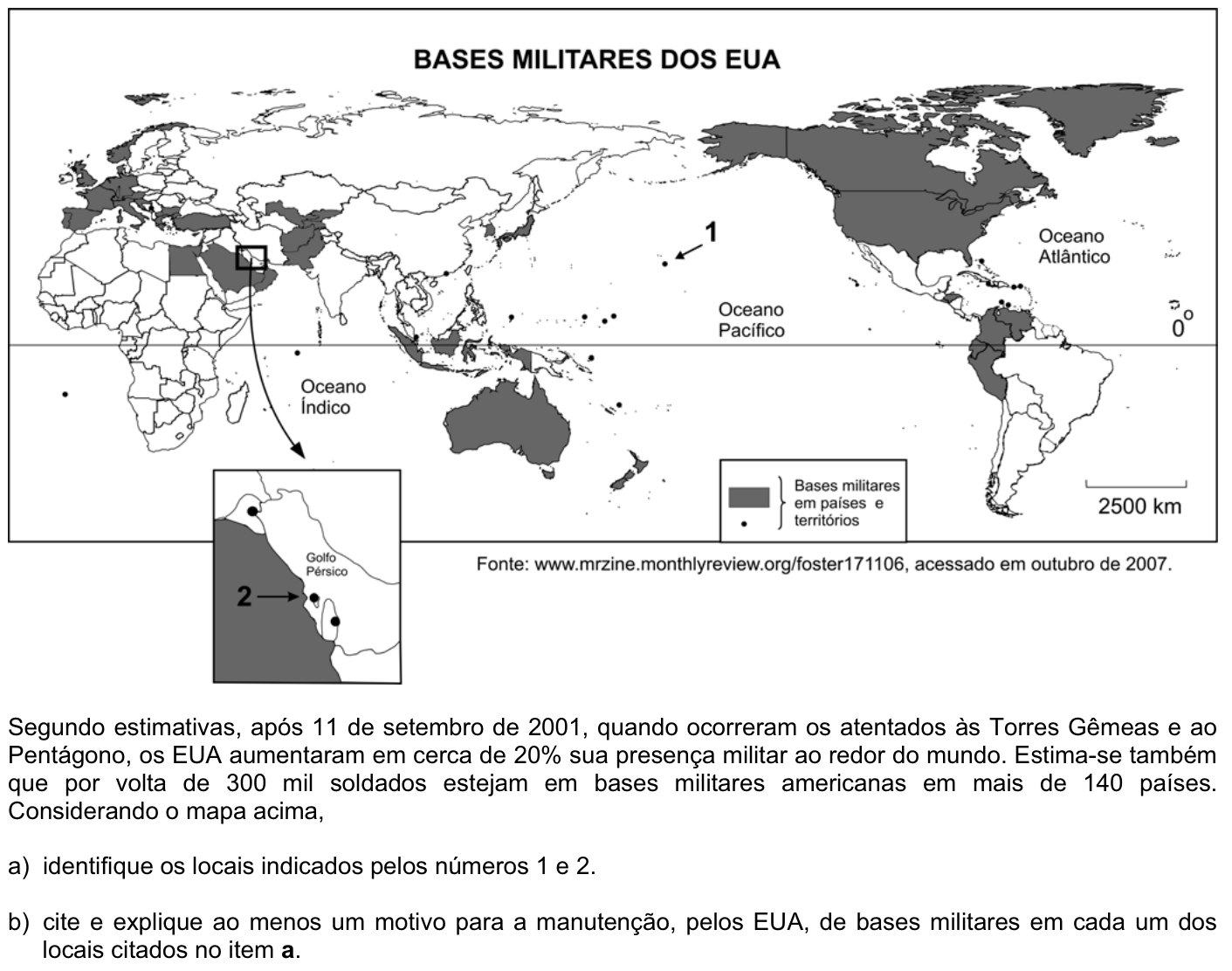 Questão G03 no caderno Geografia da 2ª fase da FUVEST 2008