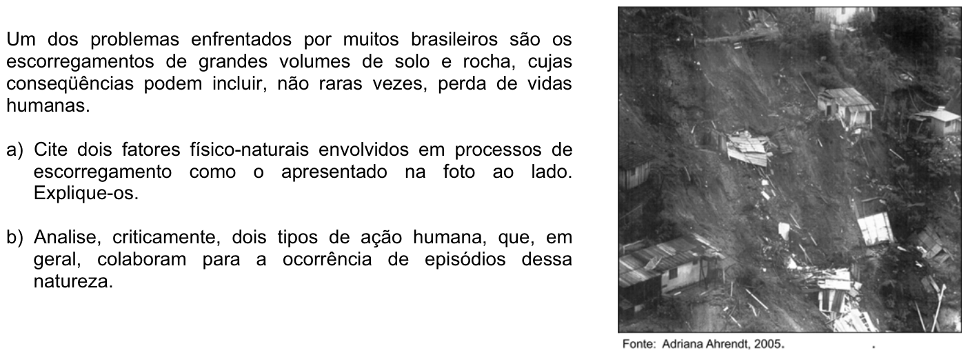 Questão G09 no caderno Geografia da 2ª fase da FUVEST 2008