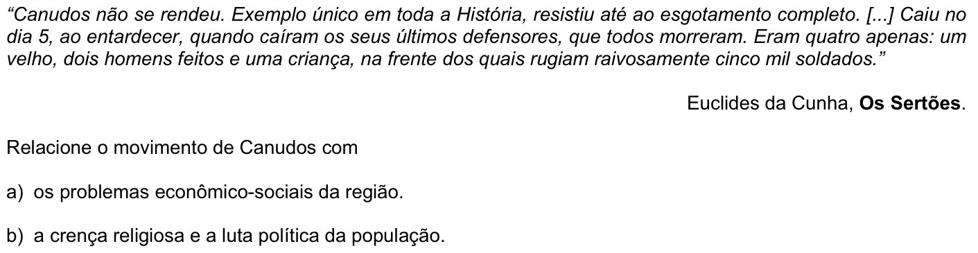 Questão H08 no caderno História da 2ª fase da FUVEST 2008