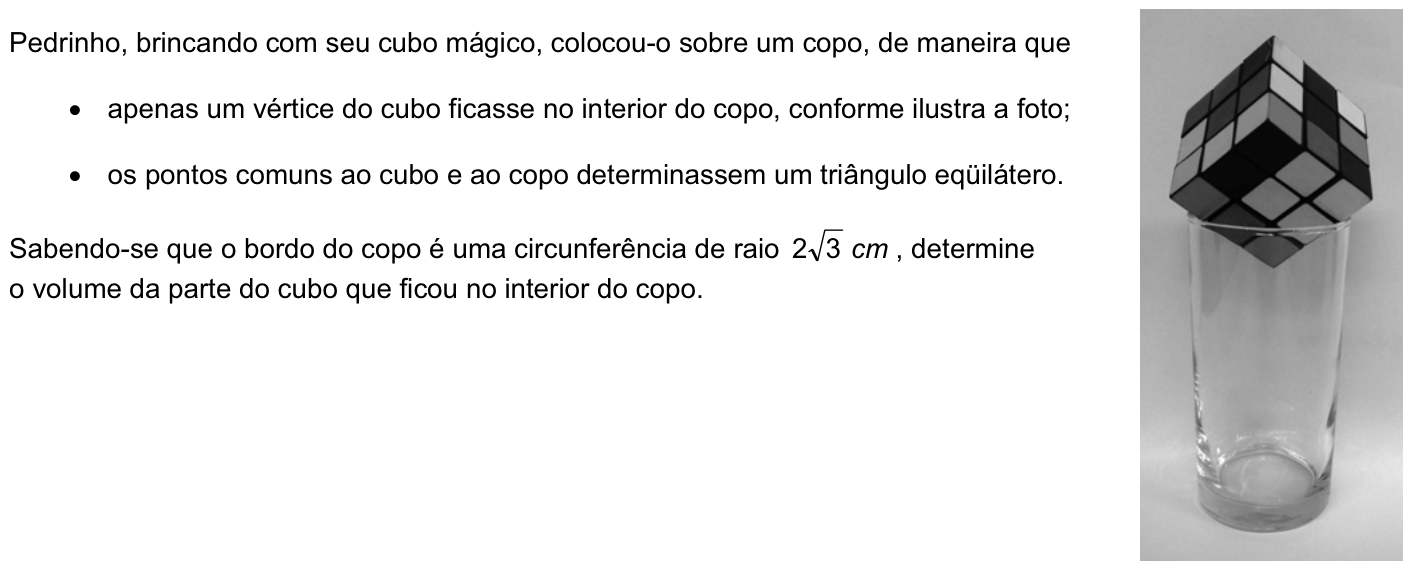 Questão M10 no caderno Matemática da 2ª fase da FUVEST 2008