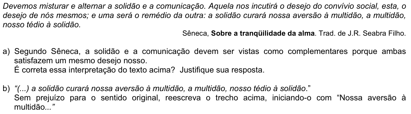 Questão P02 no caderno Português da 2ª fase da FUVEST 2008