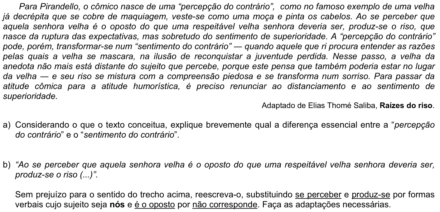 Questão P05 no caderno Português da 2ª fase da FUVEST 2008