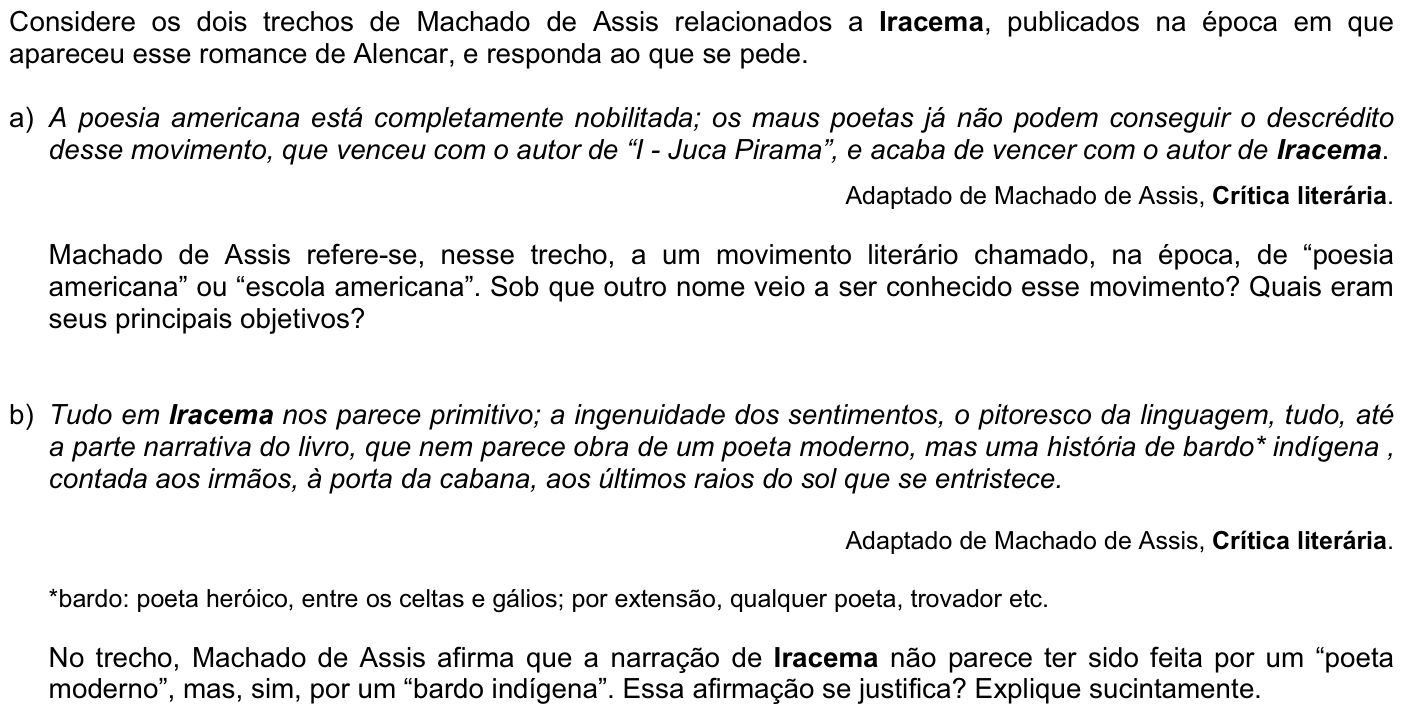 Questão P07 no caderno Português da 2ª fase da FUVEST 2008