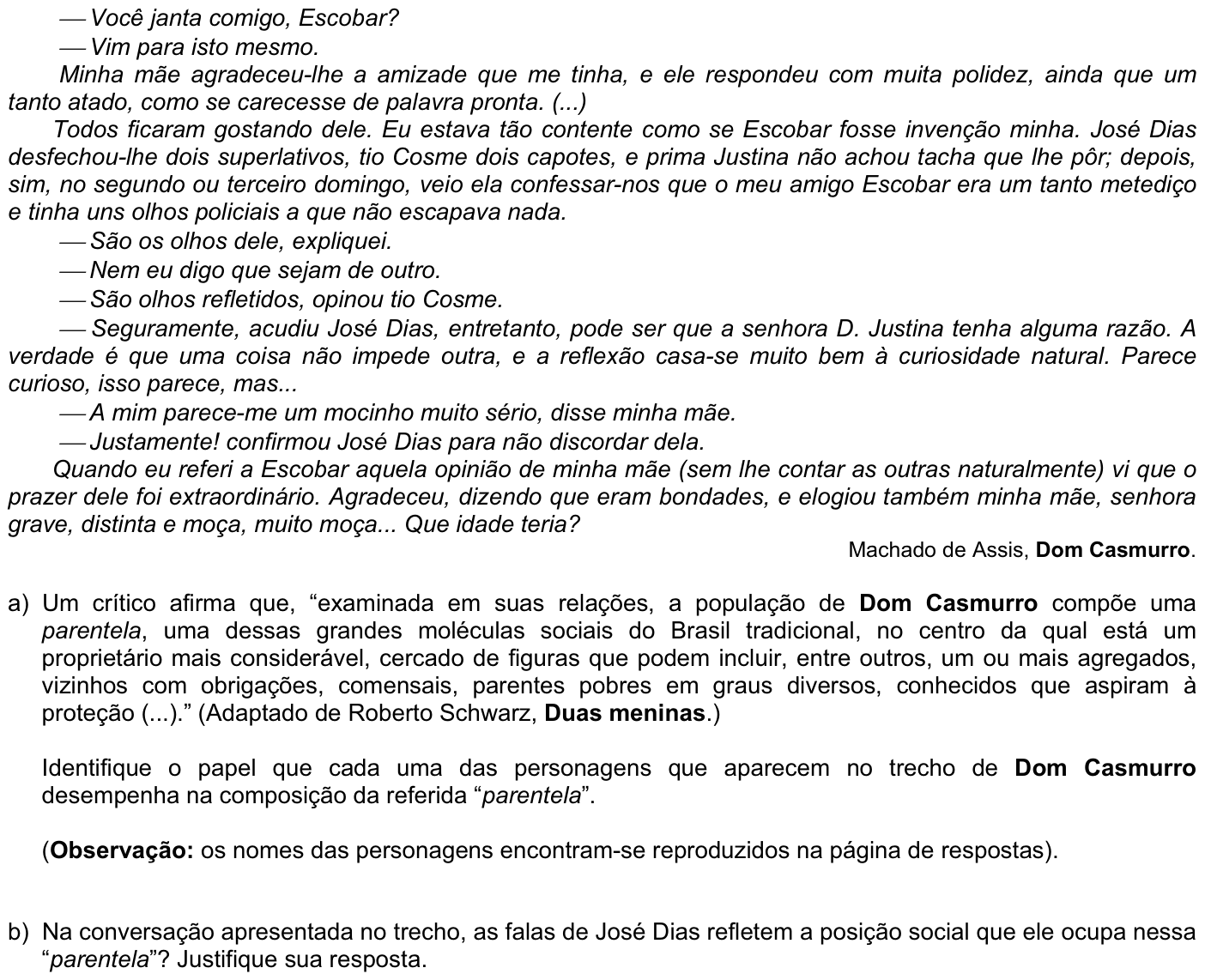 Questão P09 no caderno Português da 2ª fase da FUVEST 2008