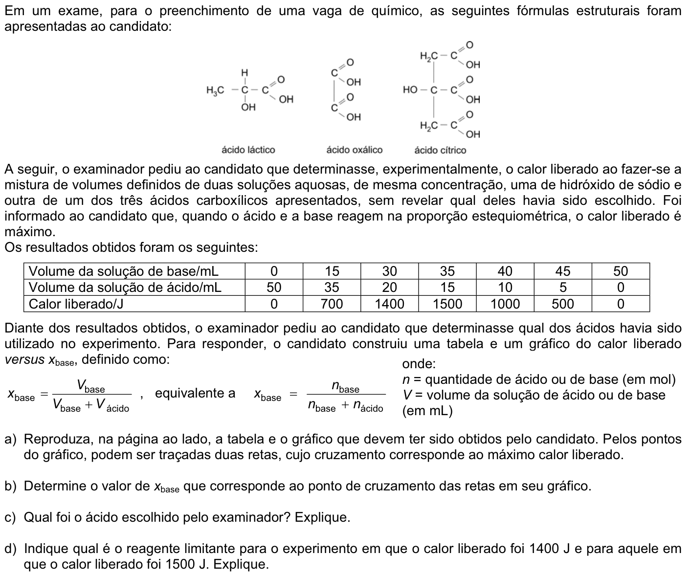 Questão Q03 no caderno Química da 2ª fase da FUVEST 2008