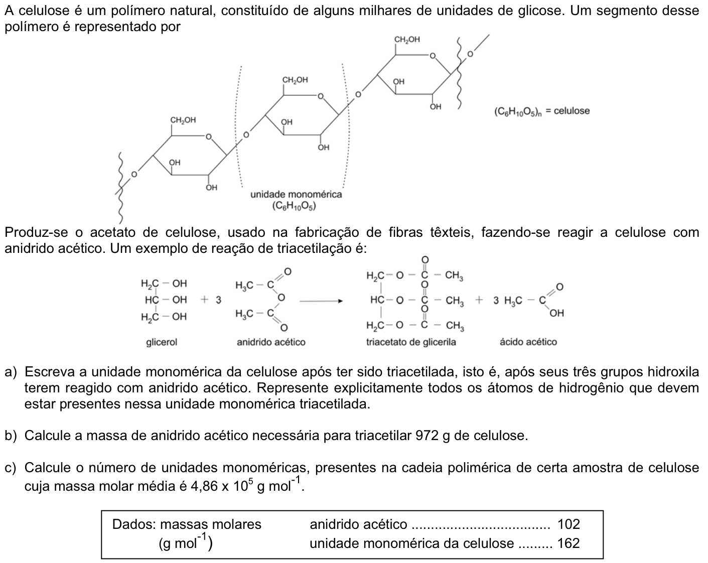 Questão Q08 no caderno Química da 2ª fase da FUVEST 2008