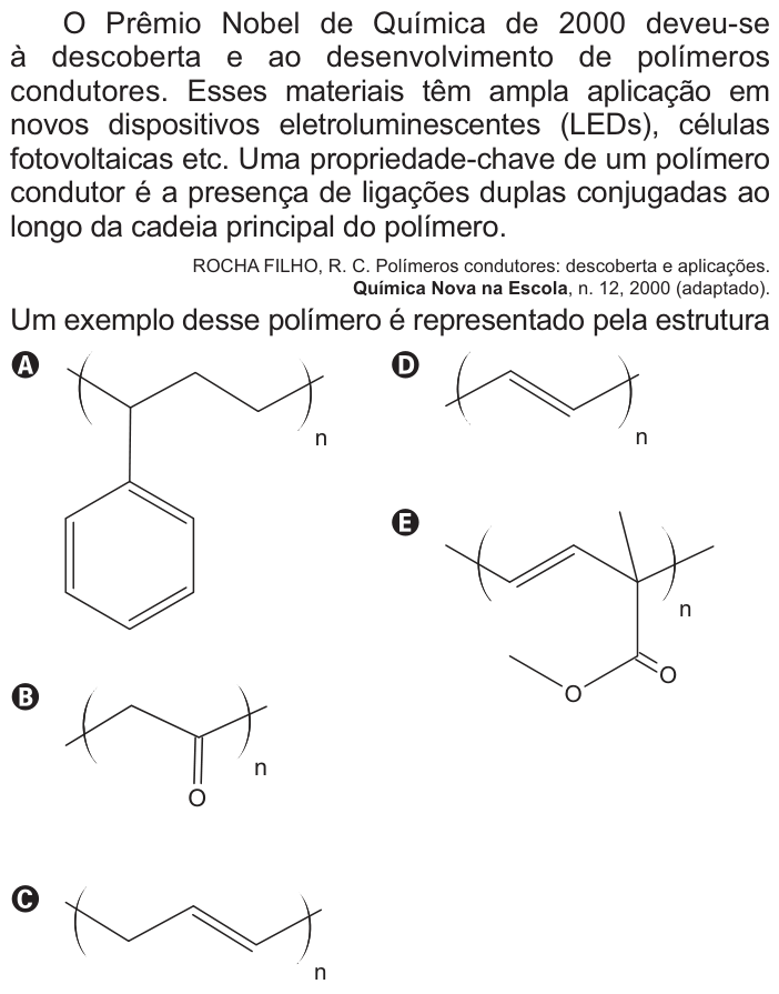 Questão 135 no caderno Amarelo do ENEM 2021
