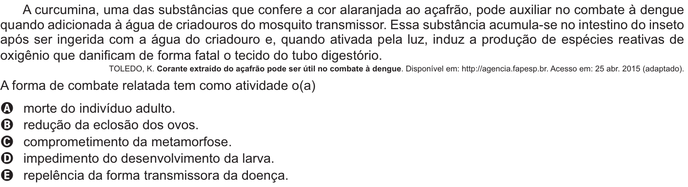 Questão 118 no caderno Amarelo do ENEM 2021