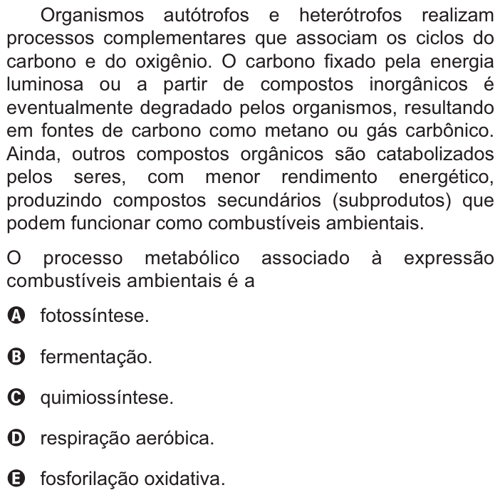 Questão 110 no caderno Amarelo do ENEM 2021