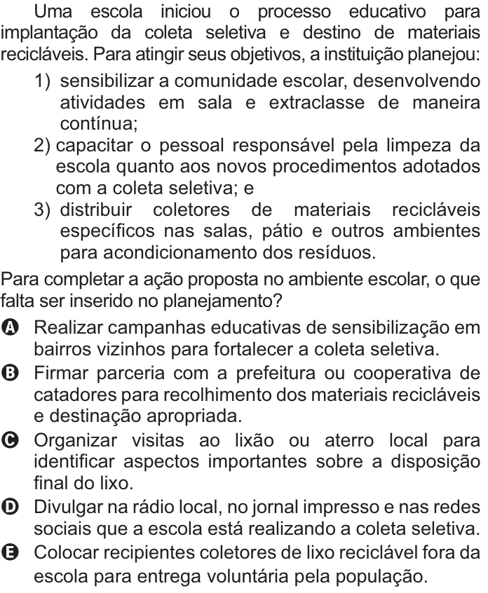Questão 111 no caderno Amarelo do ENEM 2021