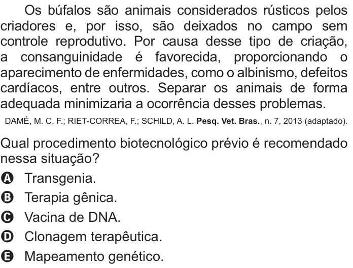 Questão 112 no caderno Amarelo do ENEM 2021