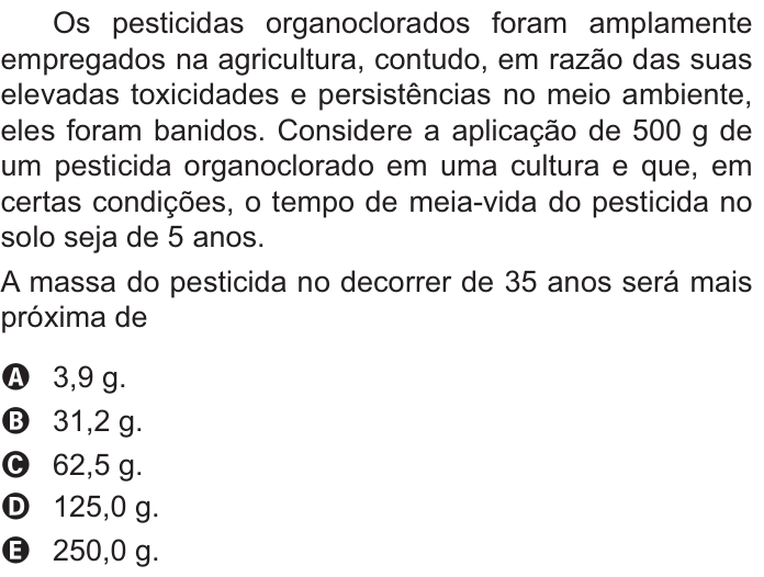 Questão 95 no caderno Amarelo do ENEM 2021