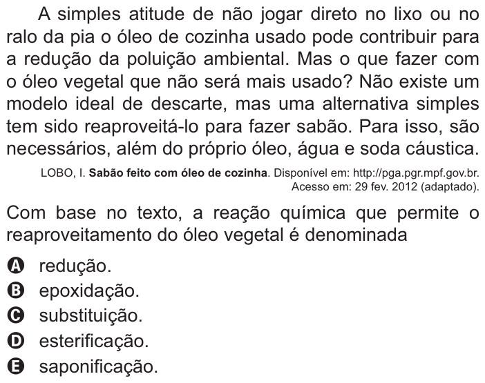 Questão 97 no caderno Amarelo do ENEM 2021
