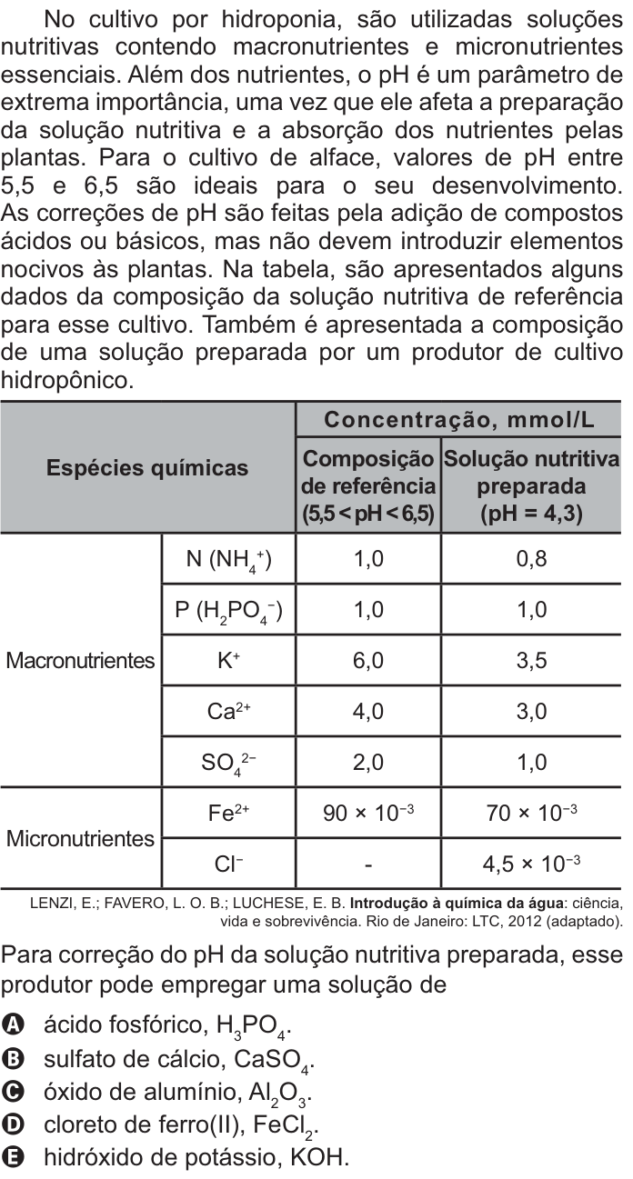 Questão 91 no caderno Amarelo do ENEM 2021