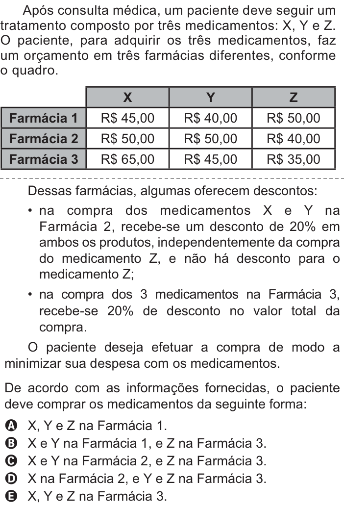 Questão 174 no caderno Amarelo do ENEM 2021